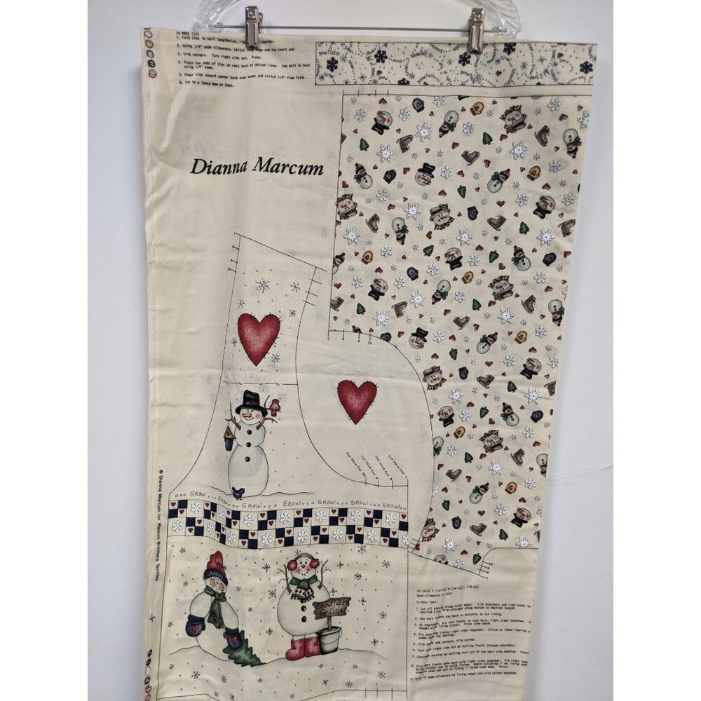 Christmas Vest Fabric Panel SNOW BUDDIES Dianna Marcum For Marcus Brothers S-XL